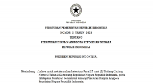 Read more about the article PP No.2 Tahun 2003 tentang Peraturan Disiplin Anggota Kepolisian Negara Republik Indonesia